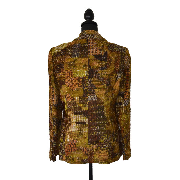 B2 Auth BAZAR DE CHRISTIAN LACROIX VTG Tapestry Tweed Single Button Blazer Sz 44 - Picture 3 of 7